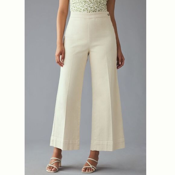 Anthropologie The Skipper Side-Zip High-Rise Crop Wide-Leg Jeans by Pilcro - Picture 3 of 5